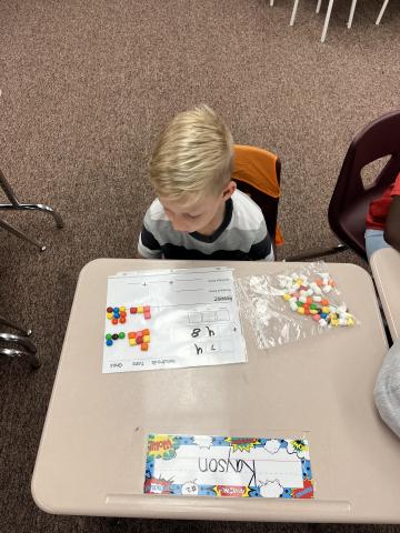 Third Grade learning to regroup in addition with fun snacks.