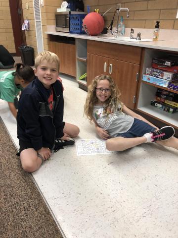 Third Graders playing Connect 4 while learning phonics.