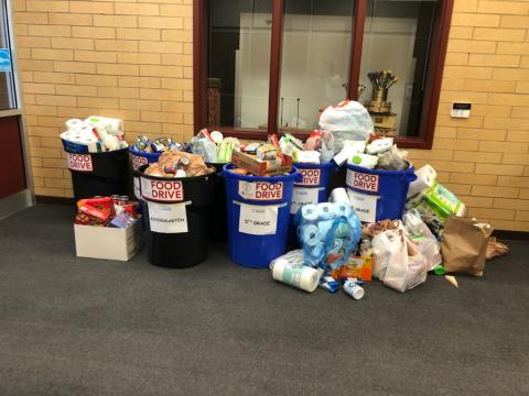 All these items were donated by students for our food/item drive.