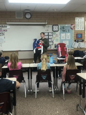 Mrs. Muhlestein's 3rd Grade had Orsn Colby come in and talk about competing in Luge.