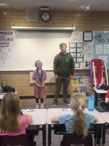 Mrs. Muhlestein's 3rd Grade had Orson Colby come in and talk about competing in Luge.