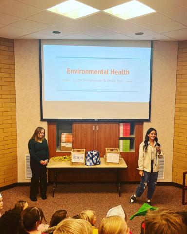 Lydia Templeman & Emily Bell present to 3rd grade about Environment Health.